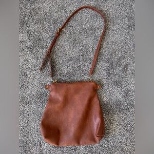 Antik Kraft Brown Crossbody Vegan Leather 10” Length 10” Width Strap 18” Long